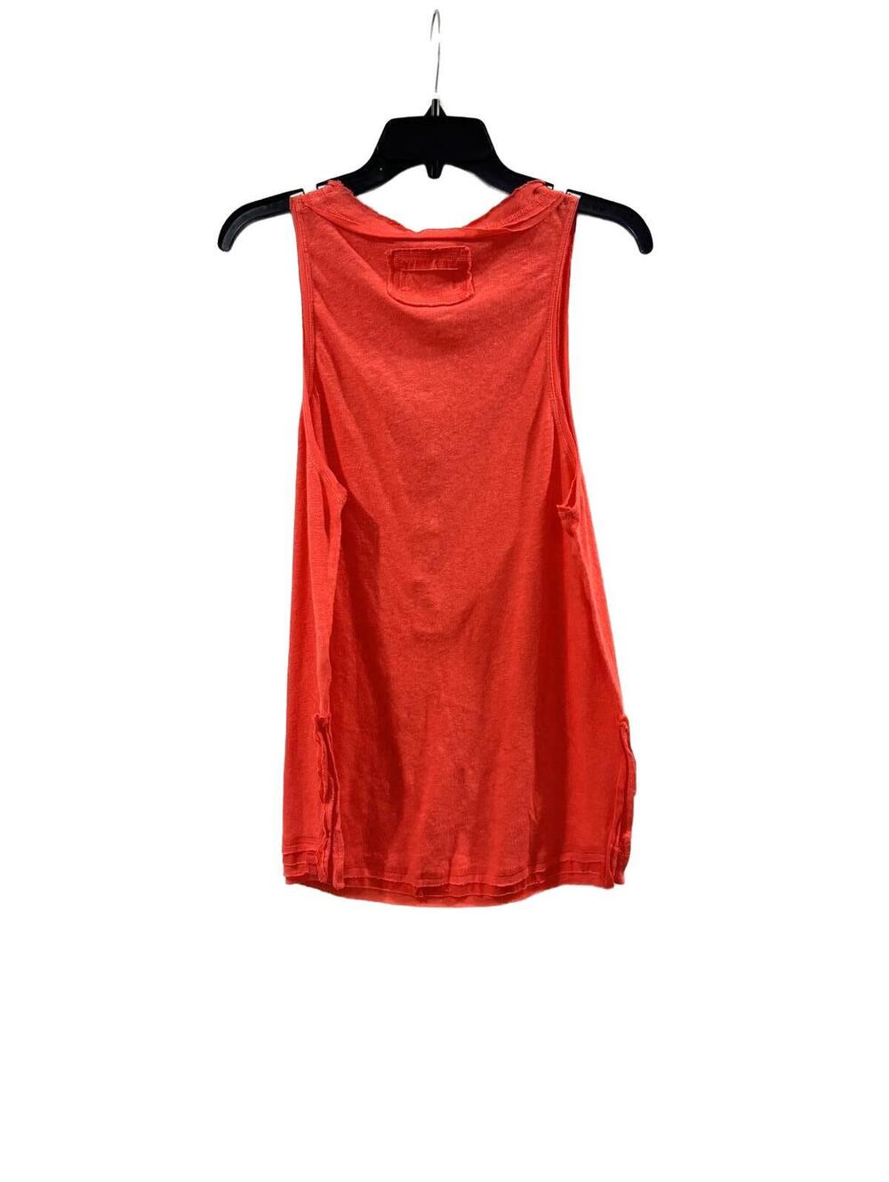 NWT Free People Love Language Red Linen Scoop Neck Henley Tank Top Small - Picture 3 of 9